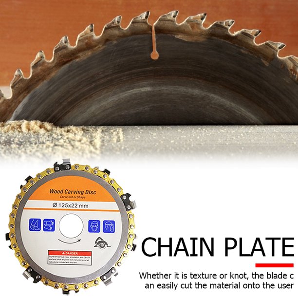 Disco de amoladora de ángulo de 5 en 14 dientes, rueda de motosierra de  madera de la sierra de cadena de la hoja de tallado de la carpintería
