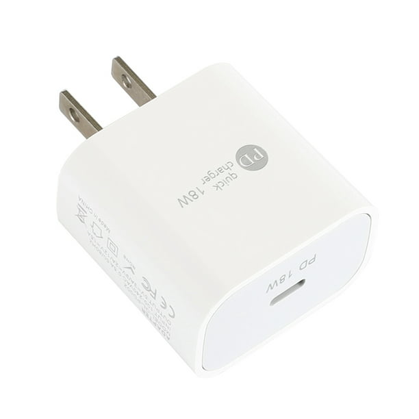 Adaptador de cargador rápido USB tipo C PD de 18W para Apple