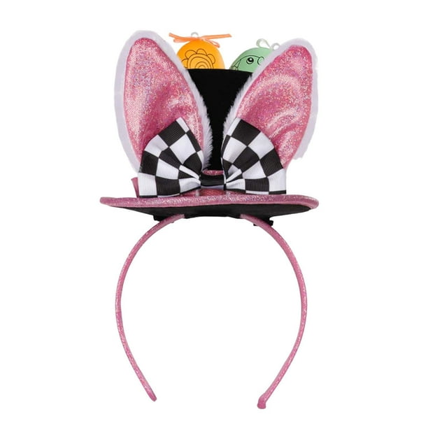 Disfraz de conejo blanco, sombrero de conejo, guantes blancos, sombrero con  orejas de conejo, tocado, decoraciones de disfraces para Halloween, fiesta