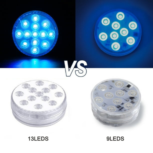 Luces LED sumergibles recargables con control remoto, luz USB que cambia de  color para tina con ventosas magnéticas, luces de piscina subacuáticas