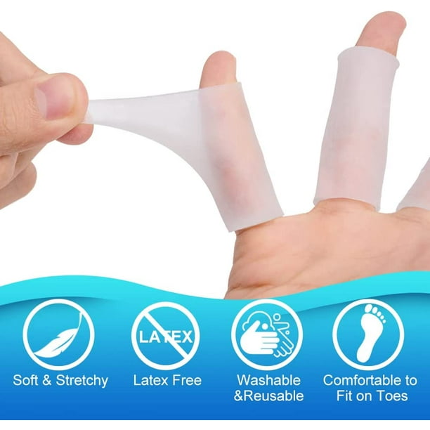 Protectores de dedos de gel de silicona transpirables, 14 unidades para  mujeres y hombres, fundas para dedos grandes para ampollas, callos, dedos  en