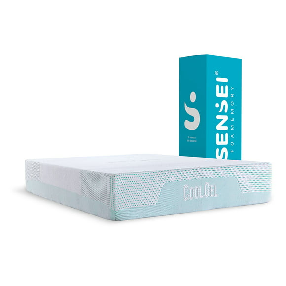 colchón sensei cool gel individual de memory foam en caja sensei cool gel