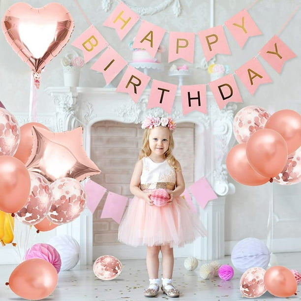 4 globos cumpleaños niña, 4 globos oro rosa, globos cumpleaños 4 años oro  rosa, globo niña 4 años, globos cumpleaños oro rosa, decoración fiesta