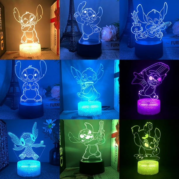 Figuras de Anime Stitch, juguetes de Manga Stich, luz nocturna