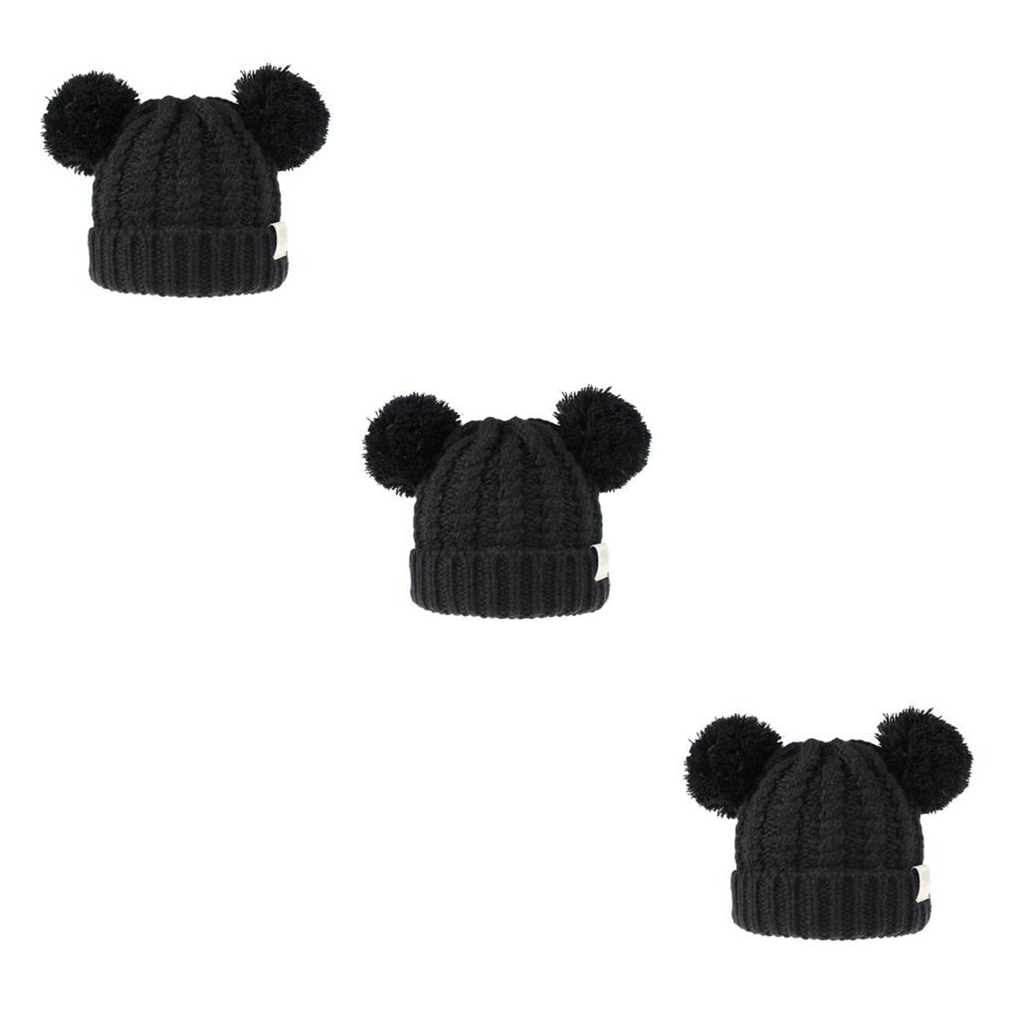 Gorro con pompones para bebé, gorros con bolas de piel sintética, gorros  para bebés, niños y niñas, gorros Unisex de invierno cálidos de punto para