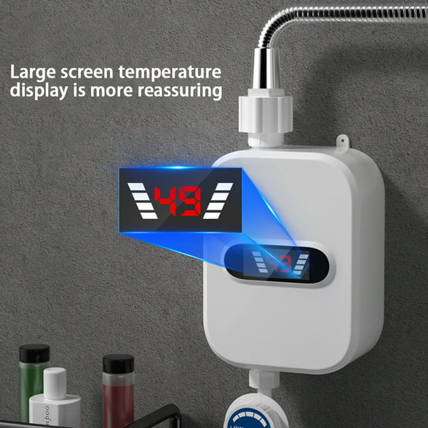 Calentador de grifo de agua caliente eléctrico sin tanque de baño de cocina  con pantalla digital LCD Likrtyny 6dw1jp4rg0sh3av2