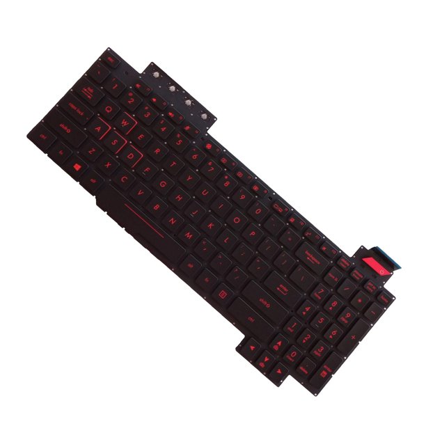 Teclado para Ordenador Portátil con Diseño EEUU, Retroiluminado, Duradero y  Rojo, para MSI GF63 8RD de Repuesto Perfke