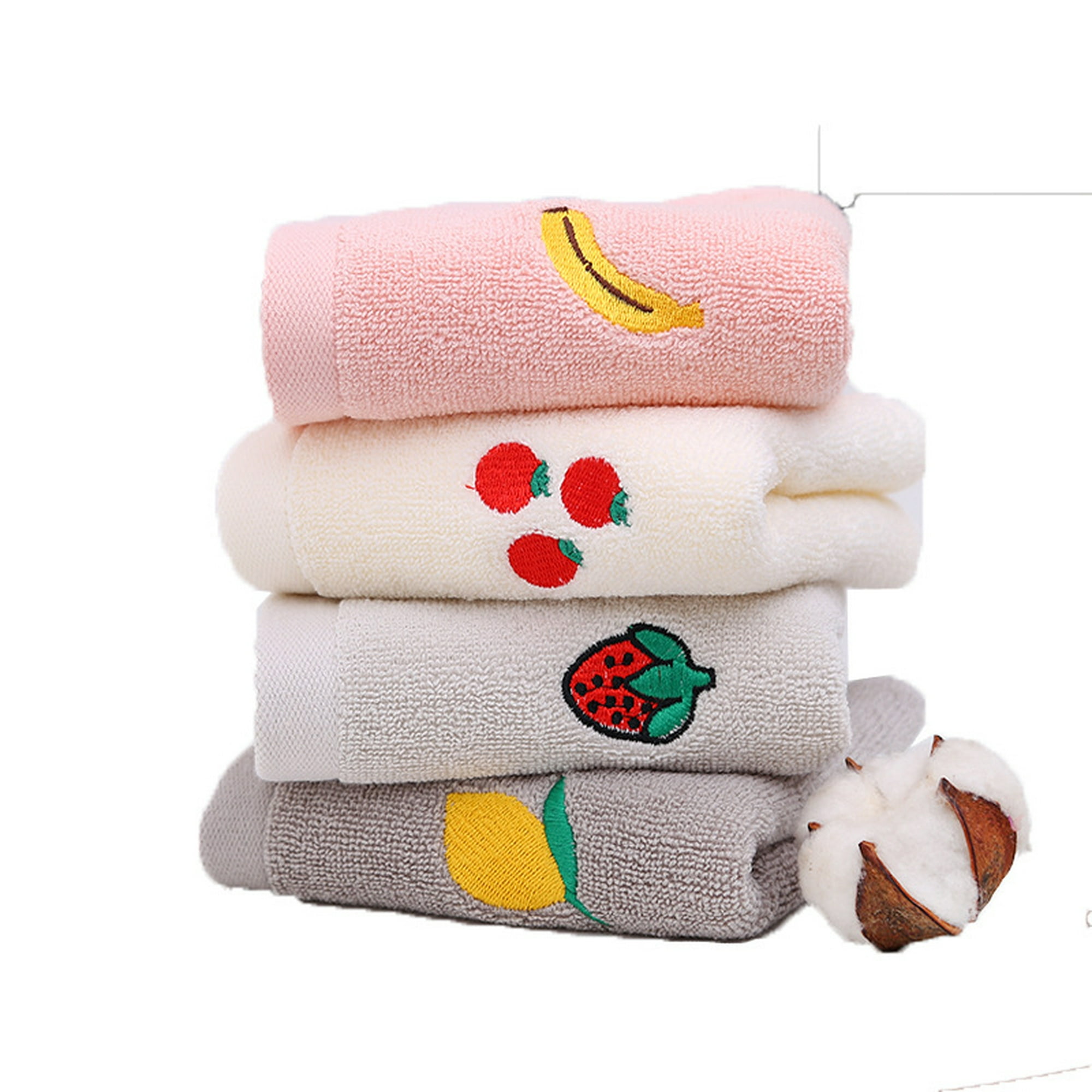 Toallas faciales 100% algodón para niños, toallas de mano y toallas para  los dedos para baño, juego de toallas bordadas con bonito patrón de  animales