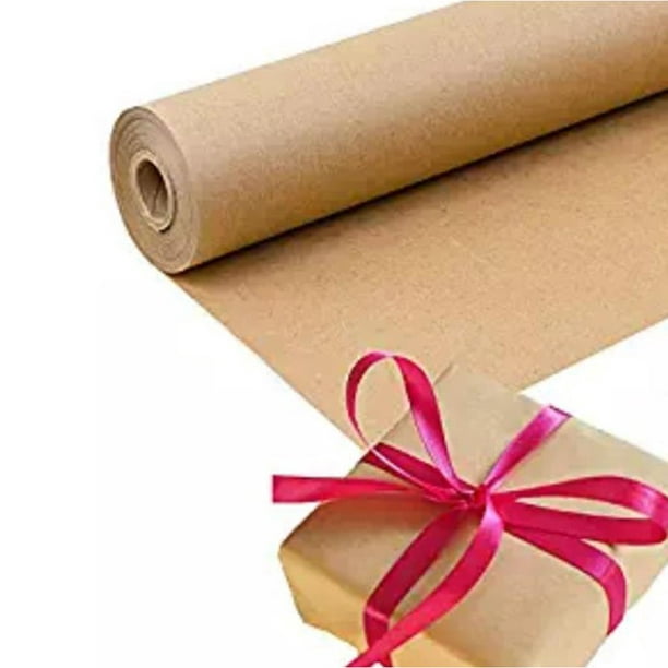 Rollo de papel kraft, rollo grande de papel marrón (12 x 1200) para  envolver regalos, manualidades y uso postal