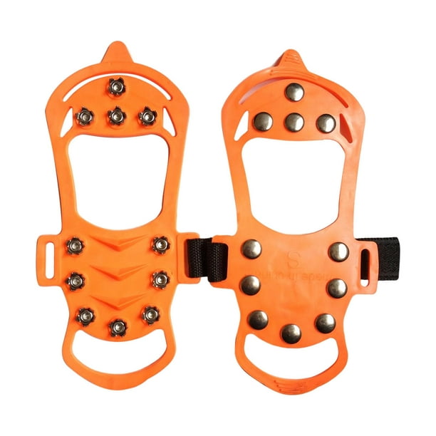 Crampones antideslizantes de 11 puntas, tacos de tracción ligeros para  hielo para senderismo Naranja Pequeño Sharpla Clavos Crampones