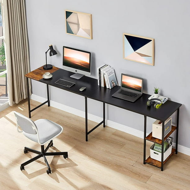 ESCRITORIO para Computadora en Forma de L (Negro) FurnitureR Moderno