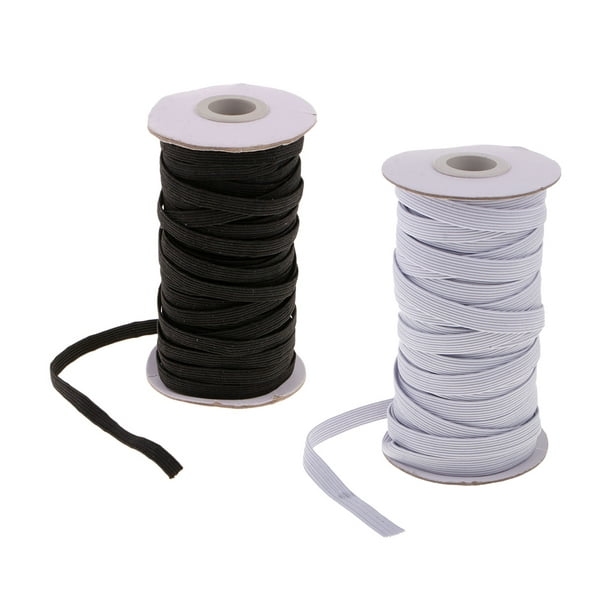 Fashion 3 rollos de poliéster suave banda elástica flaco cordón elástico  plano para máscara, correas y accesorios de costura de prendas de vestir