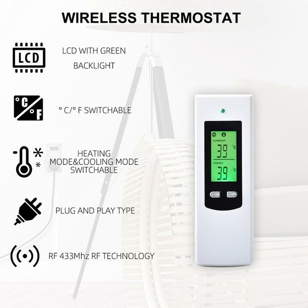Controlador de termostato inalámbrico doméstico y juego de enchufes Modos  de calefacción y refrigeración