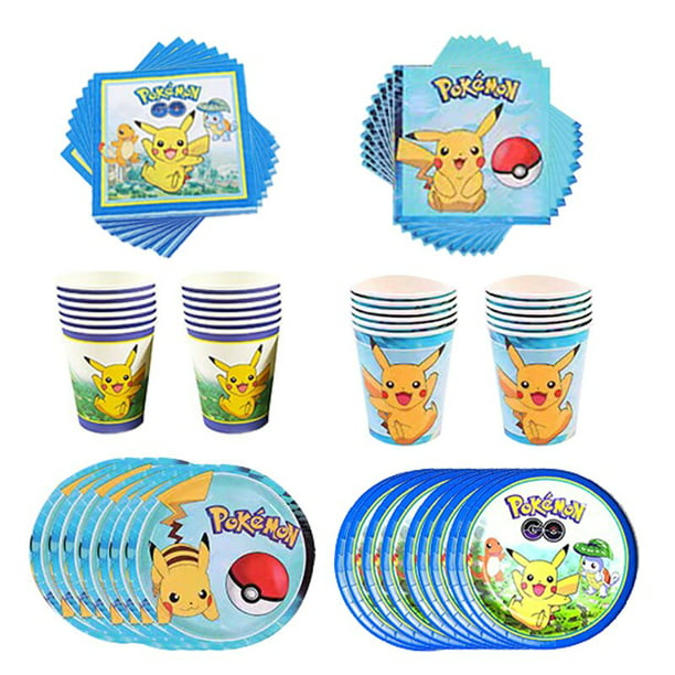 Globos de Pikachu de Pokemon para fiesta de cumpleaños, suministros de  fiesta de boda, vajilla, telón de fondo, juguetes para niños