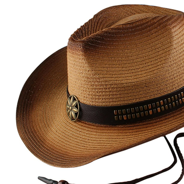 Sombrero de vaquero de estilo occidental para niño, sombrero de de Panamá  de , sombrero de moda con hebilla de cordón, Marrón Colco Sombrero de  vaquero