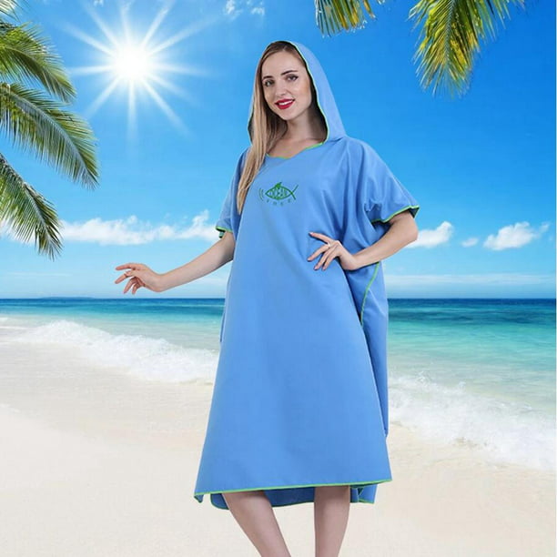Piscina toallas de playa microfibra cambio de bata capa hombre albornoz  mujeres con capucha surf poncho toalla traje de baño ropa de playa