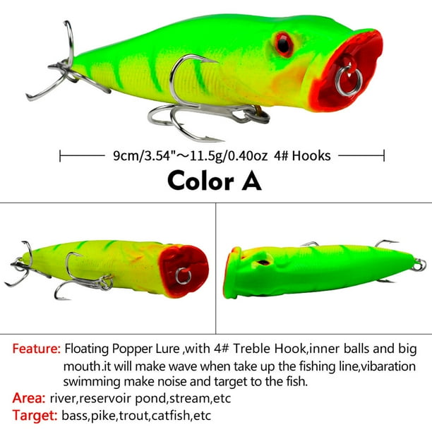 Big Topwater Popper Fishing Lures, Floating Crankbait Wobblers for