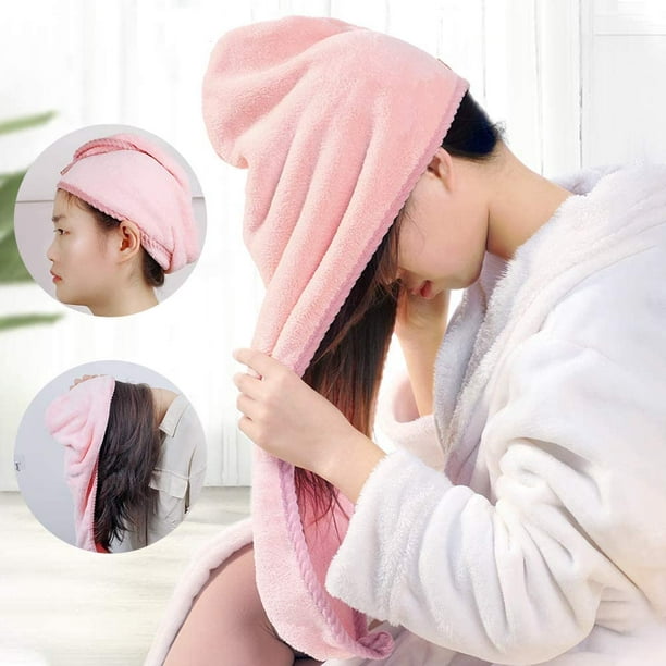 Toalla de microfibra para el cabello para mujeres y niñas, turbantes