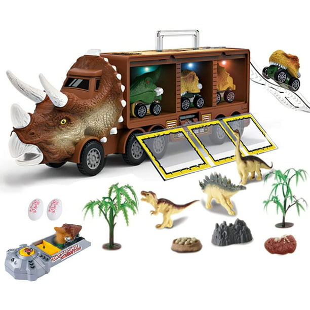 Toyvelt Juguetes de dinosaurio para niños de 3 a 5 años, viene con 3 autos  de dinosaurio, 12 dinosaurios, regalo perfecto para niños de 3, 4, 5, 6, 7
