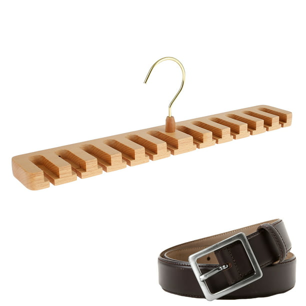 Colgador de cinturones Organizador de cinturones Organizador de cinturones  de madera Estante de exhibición Colgador de corbatas y cinturones montado  en la pared con gancho Estante de sujeción de cintu