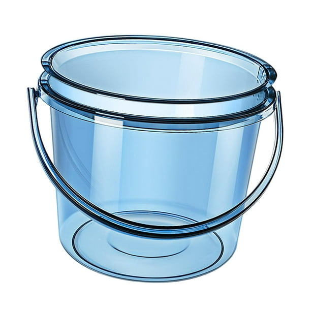 Cubo de agua con tapa Cubo de baño para el hogar Agua pequeña espesada  transparente Azul Zulema balde claro