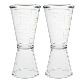 Vaso transparente de plástico con doble medición graduada 2 piezas Unique Bargains vasos de precipitados