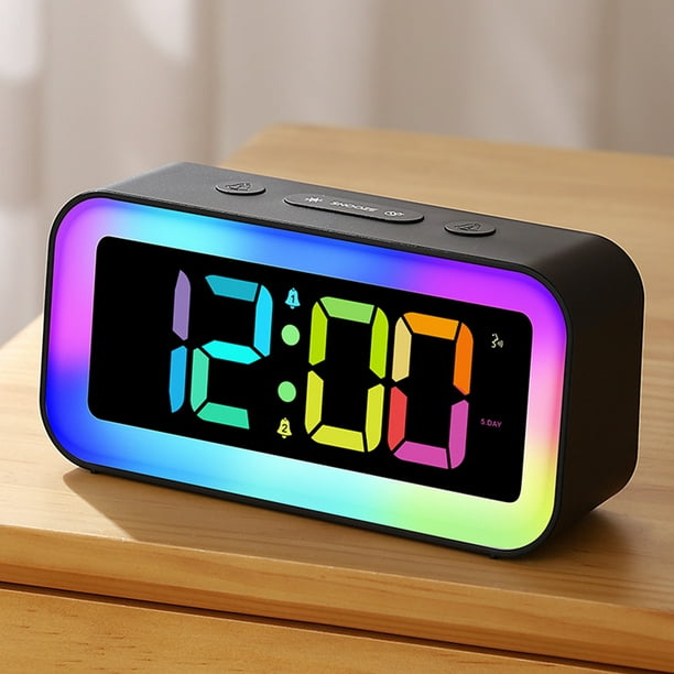 Reloj despertador con luz nocturna digital LED, reloj electrónico luminoso  de escritorio (negro) Ndcxsfigh Para estrenar