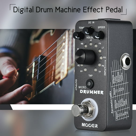 mooer micro drummer digital drum machine pedal de efectos de guitarra con