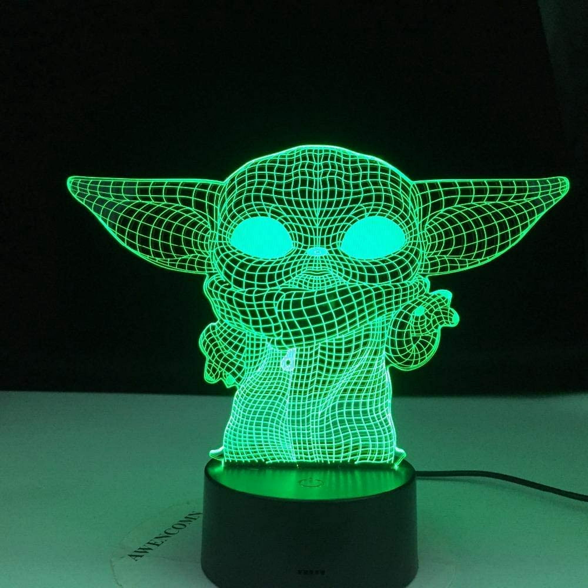  Luz nocturna 3D de Star Wars: lámpara LED Baby Yoda con control  remoto y táctil inteligente, lámpara de escritorio LED Yoda Star Wars para  decoración de habitación de niños y niñas