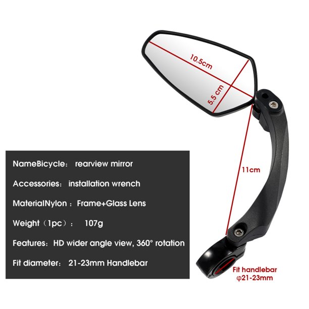 Espejo Retrovisor para Bicicleta/Motocicleta/Patinetes Eléctricos (1pc)