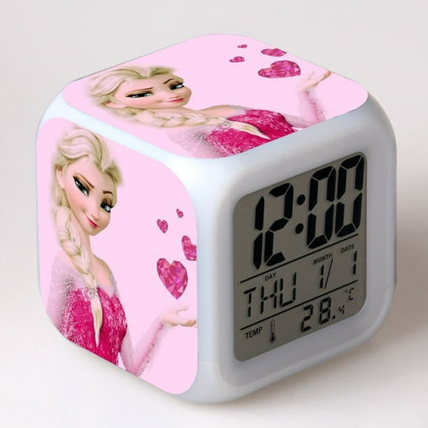 Devorar Sentido táctil Disfraces Disney-reloj despertador Digital para niños, juguete LED que cambian de  Color con adornos de dibujos animados, princesa Elsa, Anna, Hans Olaf  zhangyuxiang | Walmart en línea