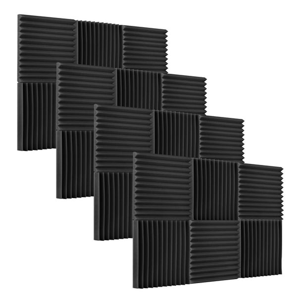 Espuma acústica 24 unids / pack Espumas acústicas de estudio Espuma de  aislamiento acústico Paneles absorbentes de sonido Esponja insonorizada 30  * 30 * 2,5 cm / 12 * 12 * 1 pulg. Meterk Espuma acústica