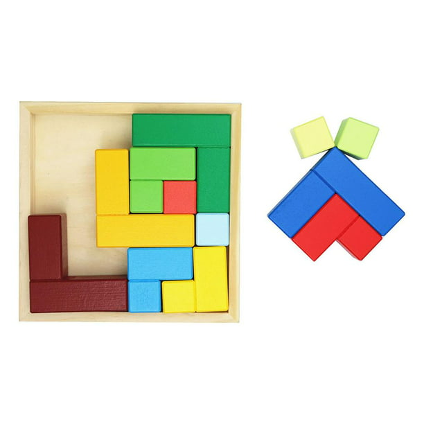 Wooden Tetris Puzzle - Brain Teaser Toy - KidsBaron