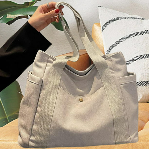 Bolso Shopper grande de tela informal para mujer, bolso de hombro