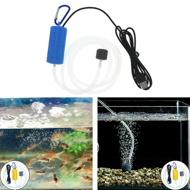 1 juego de mini aireador de oxígeno para acuario, tanque de peces, diseño  USB, sustrato oxigenador para acuario