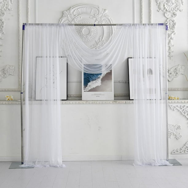 2 piezas/set cortinas blancas transparentes para fiesta, boda