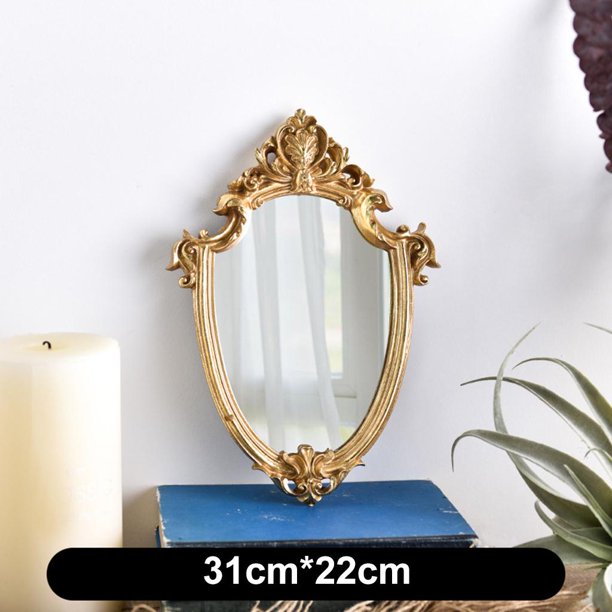  Lámpara de espejo de bronce para baño LED estilo europeo de  lujo, lámpara de espejo de baño de espejo de luz, lámpara de baño de  tocador de espejo frontal LED de