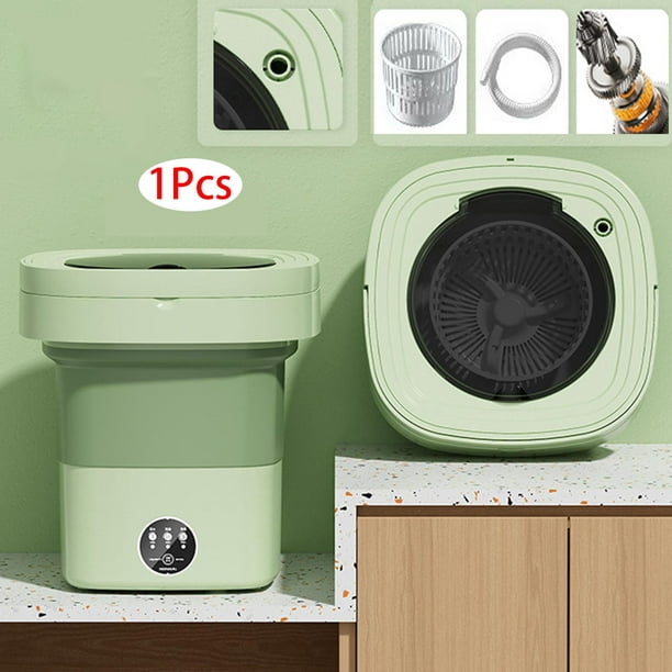 Lavadora de ropa Lavadora pequeña 9L de espacio Lavadora de cubo plegable  Mini lavadora plegable Mini lavadora plegable para apartamento verde con  luz Macarena mini lavadora