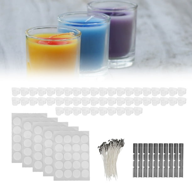 Kit para hacer velas 260 piezas Juego de velas artesanales de bricolaje con  100 mechas blancas comunes para velas 100 cintas adhesivas de doble cara 50  conchas para velas 10 ANGGREK Otros