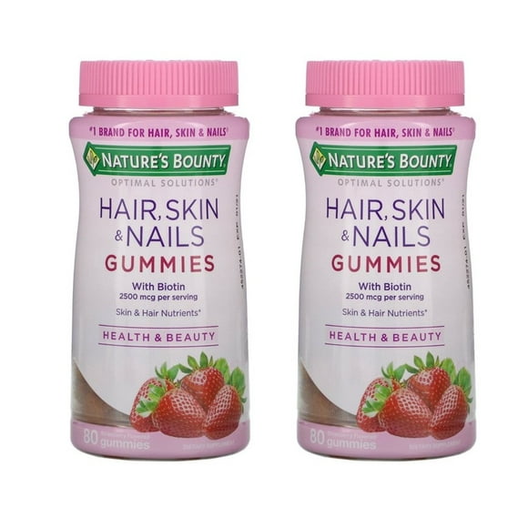 2 pz gomitas nutrientes para cabello piel y uñas natures bounty 80 pcs gomitas cu