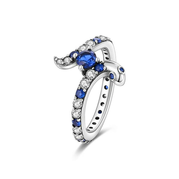 Conjunto de anillos de boda de cristal para mujer, joyería