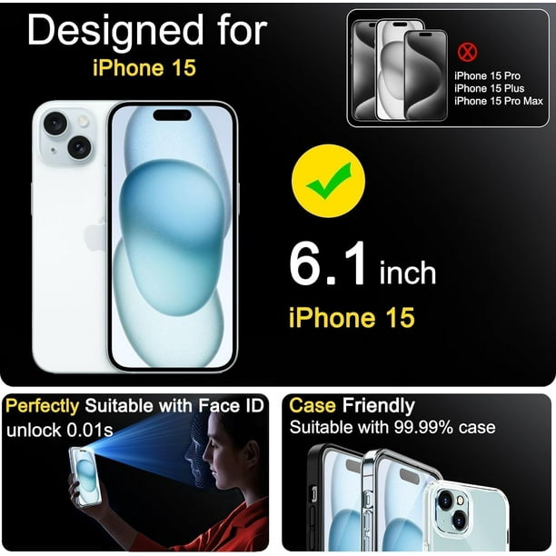 Funda Con Protector De Pantalla Vidrio Templado HD Para Apple iPhone 15 Pro  Max