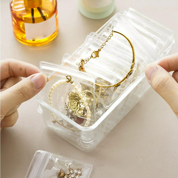 Caja de almacenamiento de aretes, organizador de 3 cajones de acrílico para  joyas, soporte transparente de exhibición de joyas con 72 compartimentos