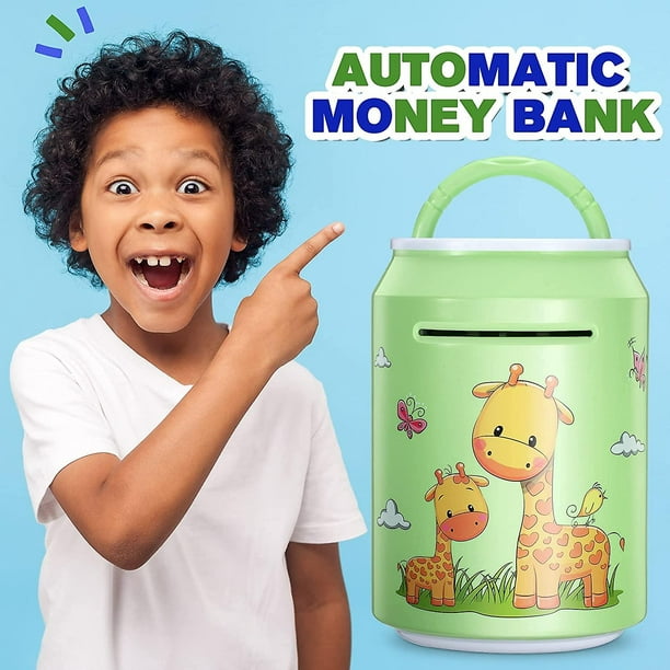 Hucha para niños, electrónica, cajero automático, hucha, hucha, caja de  ahorro de dinero, con contraseña, huella digital, función de desplazamiento  automático, música, regalos para niñas, niños, niños : : Hogar y  cocina