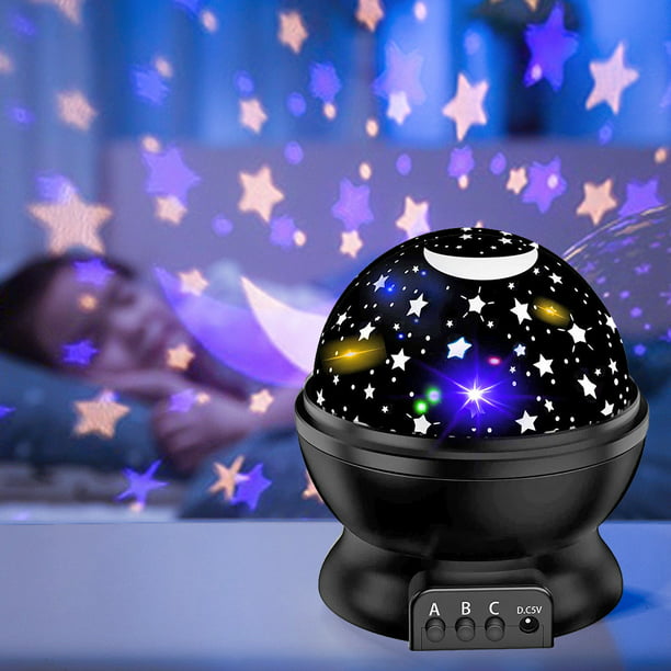Luces De Proyector Estrellas Lampara LED Mesa Noche Para Habitacion Niñas  Niños