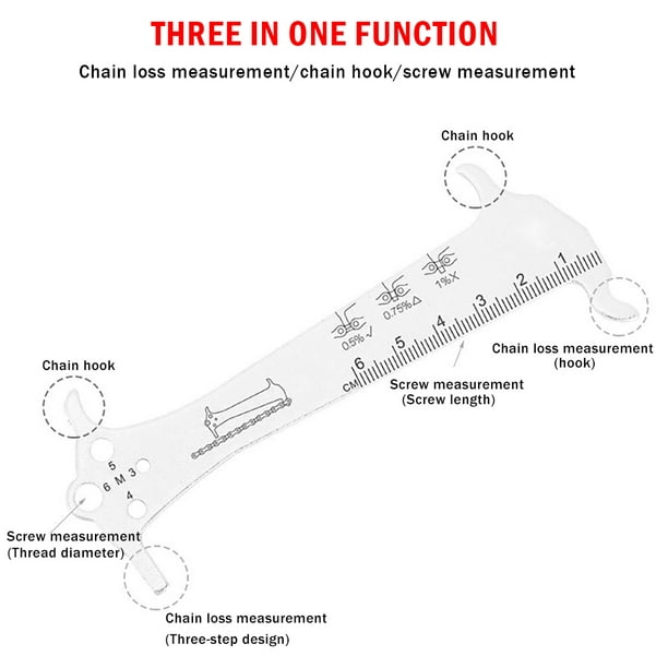 VGEBY Regla de Desgaste de Cadena de Bicicleta, Riesgo 3 en 1 Indicador de  Verificador de Desgaste de Cadena de Bicicleta Medidor de Cadena de