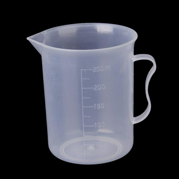 Vasos medidores transparentes de plástico de 250 ml, recipiente para  laboratorio, cocina, 250ml kusrkot Vaso medidor de laboratorio