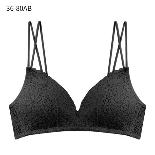 Sujetador de mujer Hollow Sexy Bralette Ropa interior inalámbrica  transpirable, Negro, 36 / 80AB Methold AP001128-15