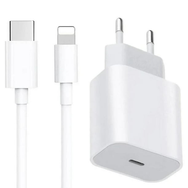 Cargador de iPhone Apple 11/12/13 Adaptador de corriente Usb-c 20w + 2m  Cable de datos Enchufe de la UE Zhivalor BST3050582