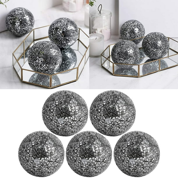 Orbes decorativos, Juego de 3 bolas de esfera de mosaico de cristal de 3,9  pulgadas
